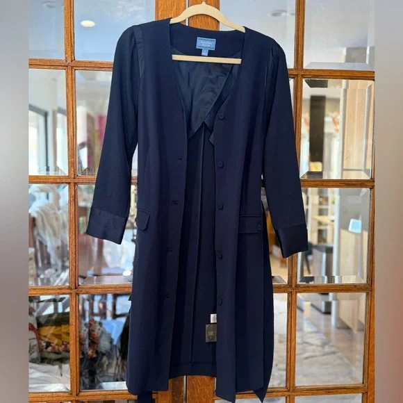 Simply Vera by Vera Wang Navy Women’s Coat Dress. Size 6. - Picture 6 of 6